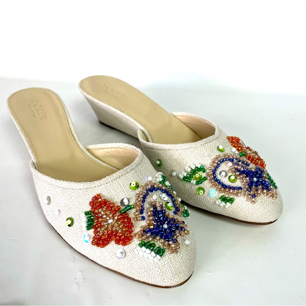 J Crew Collection Blanche Womens 9 Beaded Mules